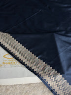 Navy Blue Mashru Kataan Silk Banarasi Saree with Paithani Zari Pallu | MKS755