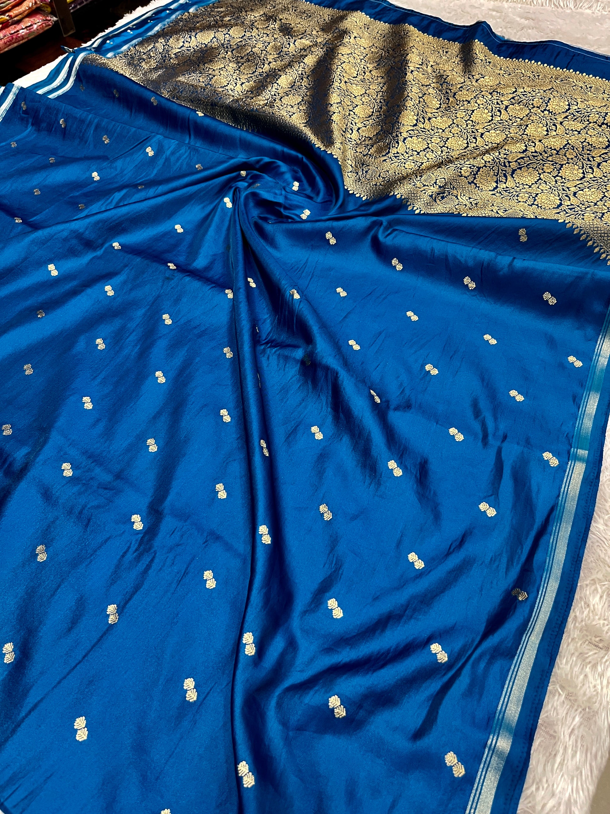 Fancy Tussar Silk Woven Buti Design Saree TS051
