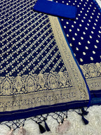 Banarasi Jacquard Zari Georgette Suit Dress – 3 Pc Set MSS23