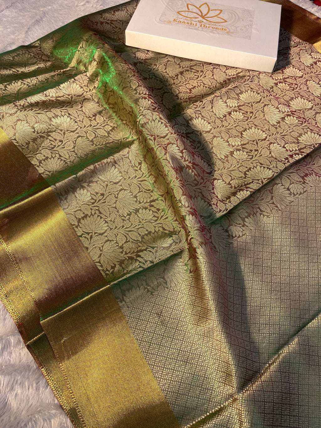 Parrot Tissue Resham Saree Ts36