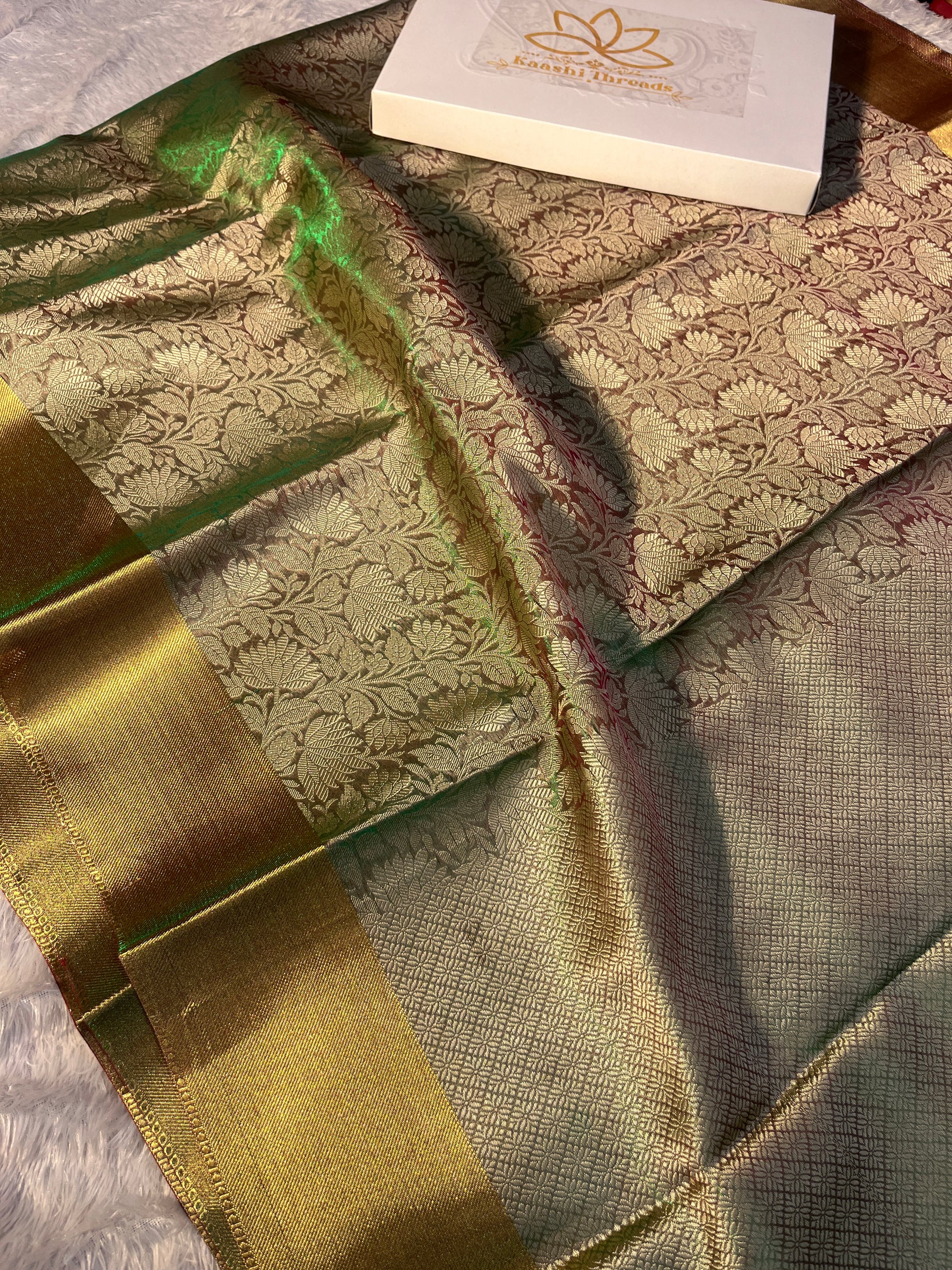 Parrot Tissue Resham Saree Ts36
