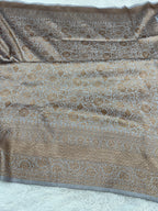 Grey Banarasi Dupion Silk Saree with Embossed Antique Zari Weaving & Rich Antique Zari Pallu | STF71