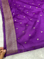Magenta Banarasi Dupion Silk Saree with Embossed Antique Zari Weaving & Rich Antique Zari Pallu | STF74
