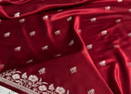Banarasi Mashru Kataan Silk Saree Featuring Zari Rose Buta Design with Rich Zari Pallu – MKS412