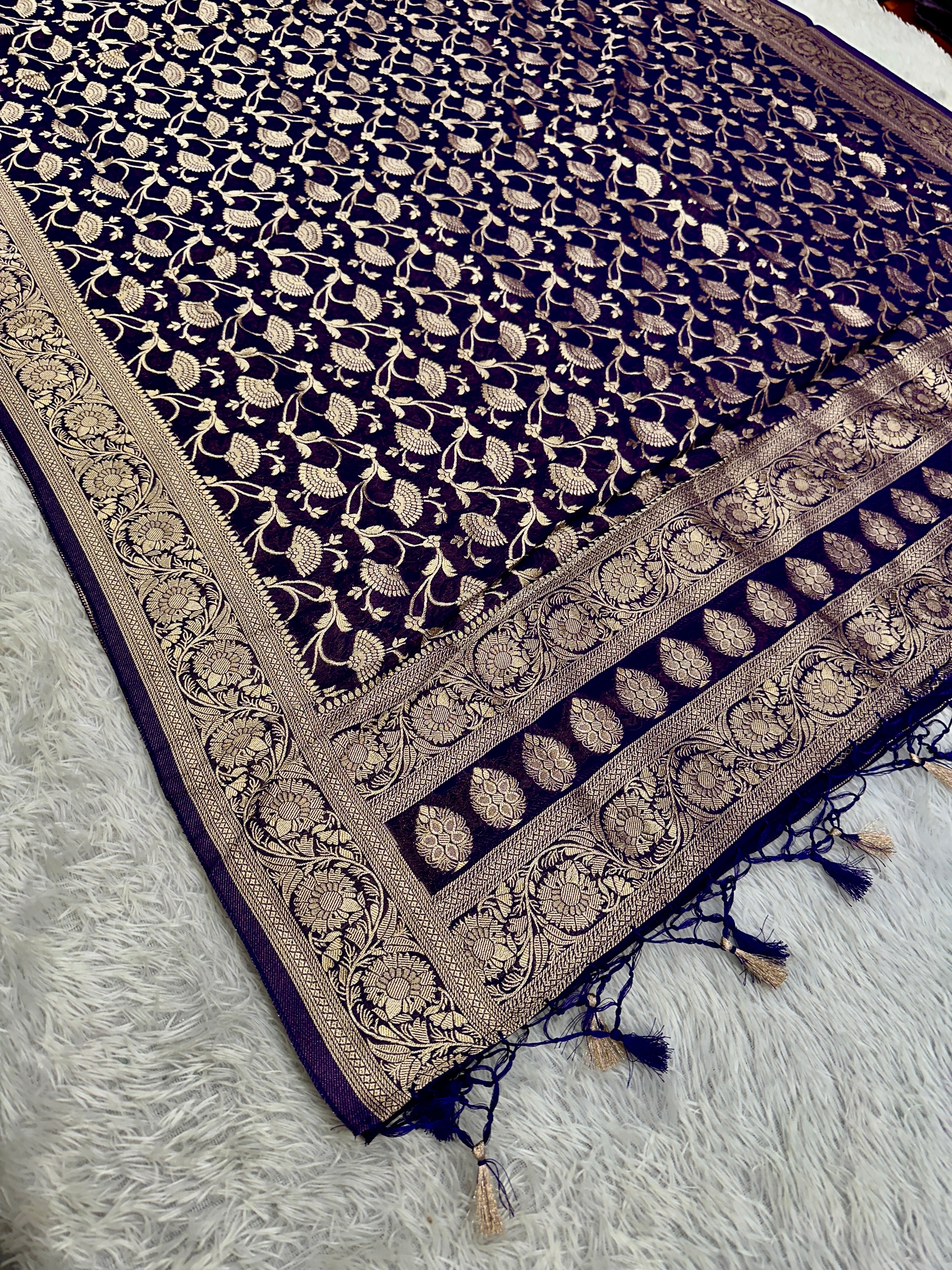 Banarasi Jacquard Zari Georgette Suit Dress – 3 Pc Set MSS21