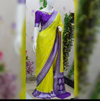 Semi Georgette Silk Saree with Leaf Buta & Rich Zari Pallu – SM61