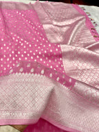 Banarsi Pure Natural Georgette Almond Buti  Design VSG06