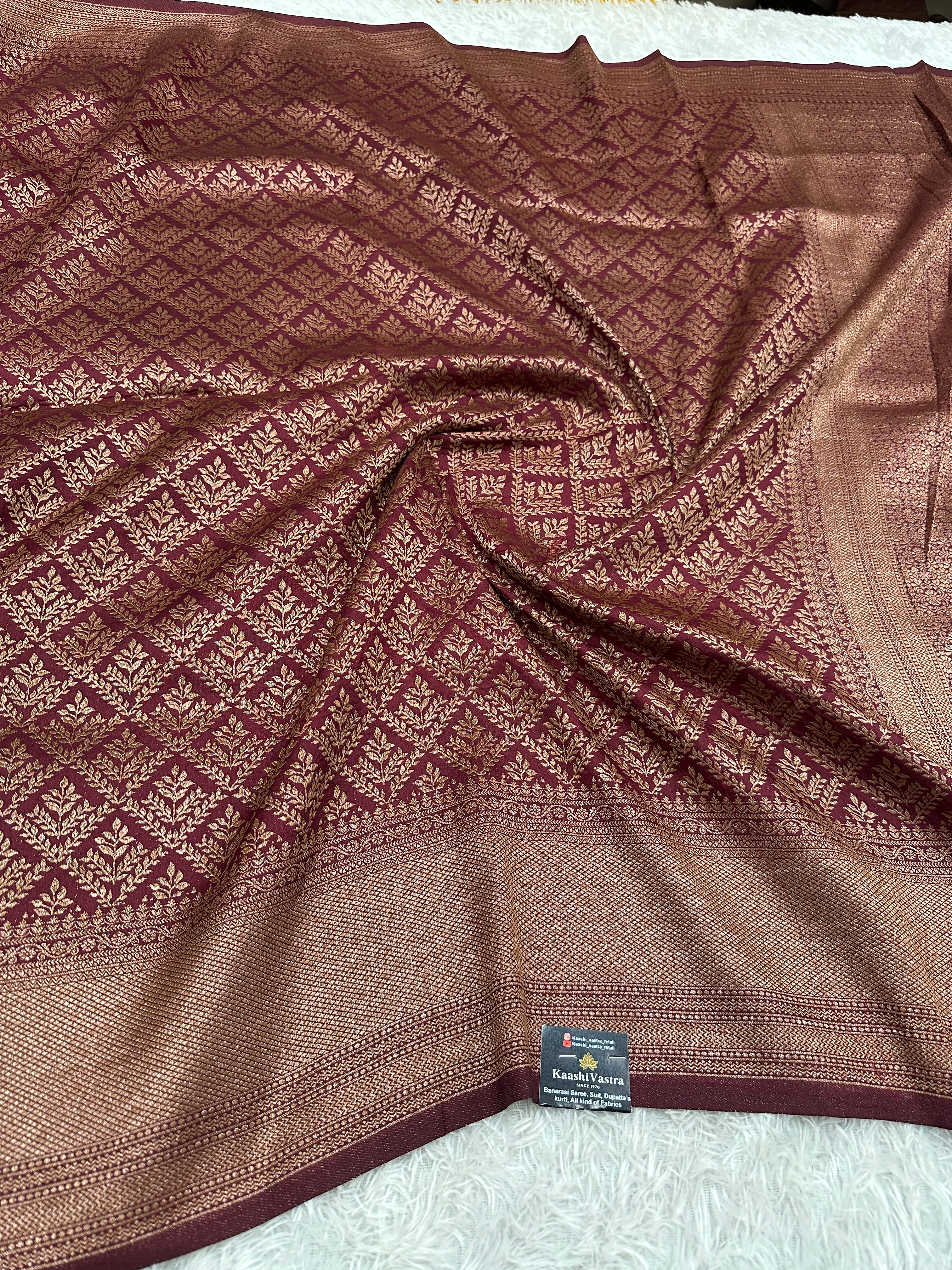 Wine Yellow Banarasi Dupion Silk Saree with Embossed Antique Zari Weaving & Rich Antique Zari Pallu | STF83