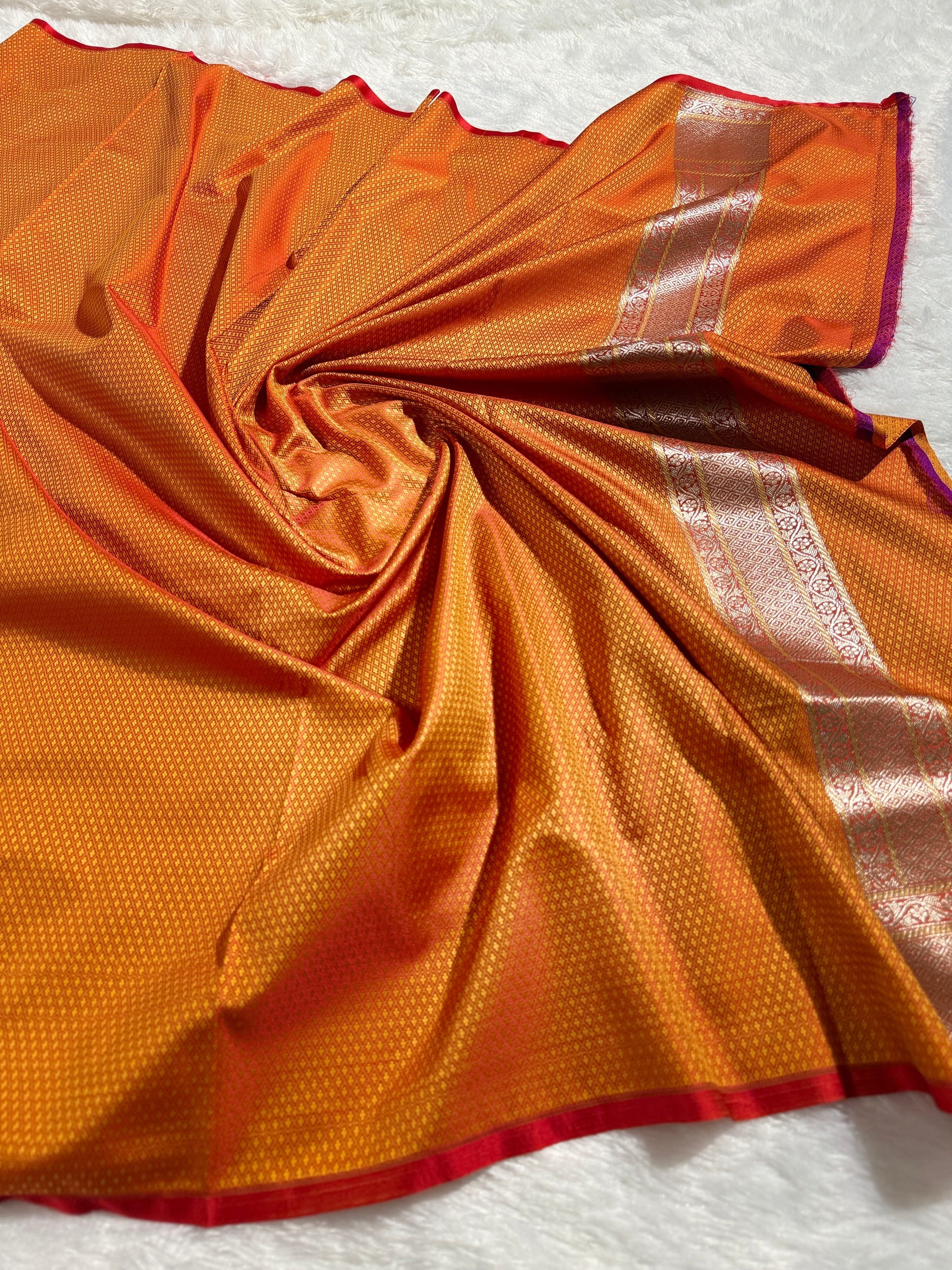 Pinkish Yellow Banarasi Mashru Silk Saree with Tanchoi Meena Woven Pattern & Fancy Jacquard Border MKS106