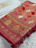 Multicolour Banarasi Modal Silk Saree with All-Over Pashmina Woven Design & Rupa-Sona Zari PSM12