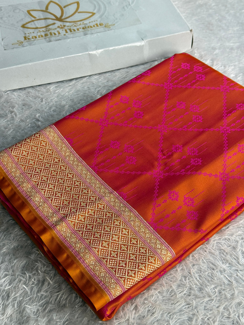 Soft Kataan Silk Banarasi Saree – Yellow Rani Dual Shade | MKS636