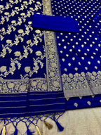 ✨ Banarasi Jacquard Gap Buti HO Silk 3-Piece Unstitched Dress Material MSS26