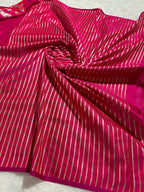 Rani Banarasi Mashru Silk Saree with Dot Buti Weaving & Fancy Jacquard Border MKS104