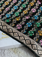Banarasi Black Mashru Silk Saree with Zari Woven Meena Work – MKS361
