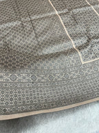STF47 – Regal Pitch Dupion Saree with Silver-Black Antique Zari Weaving