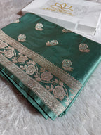 Mashru kataan Silk Saree in Rose Buta Design MKS010