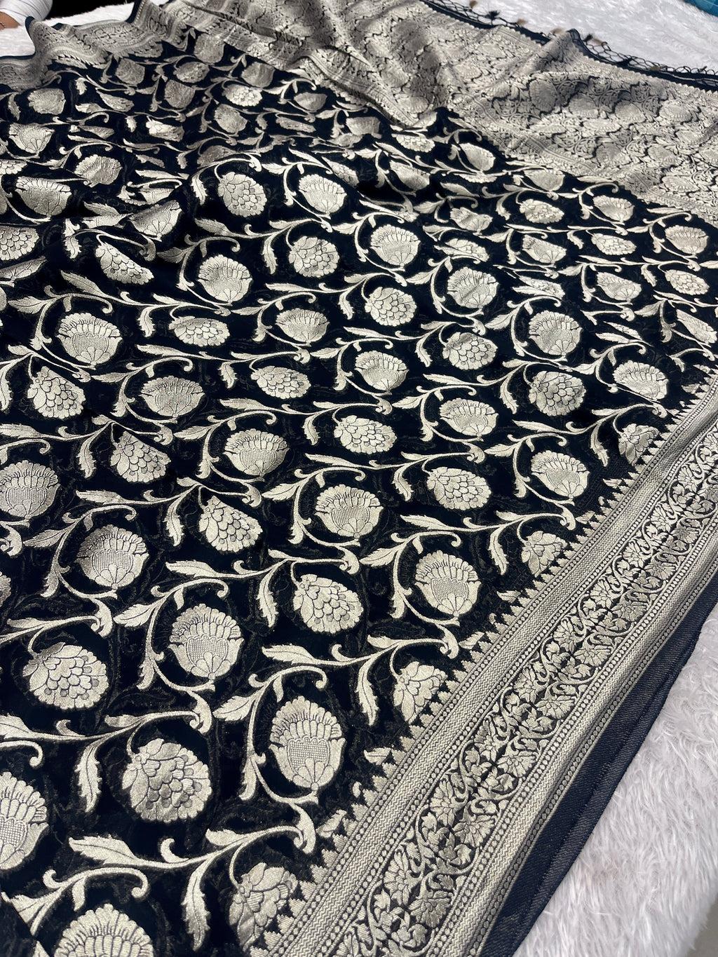 Banarsi Pure Natural Georgette Jaal Design Pattern VSG01