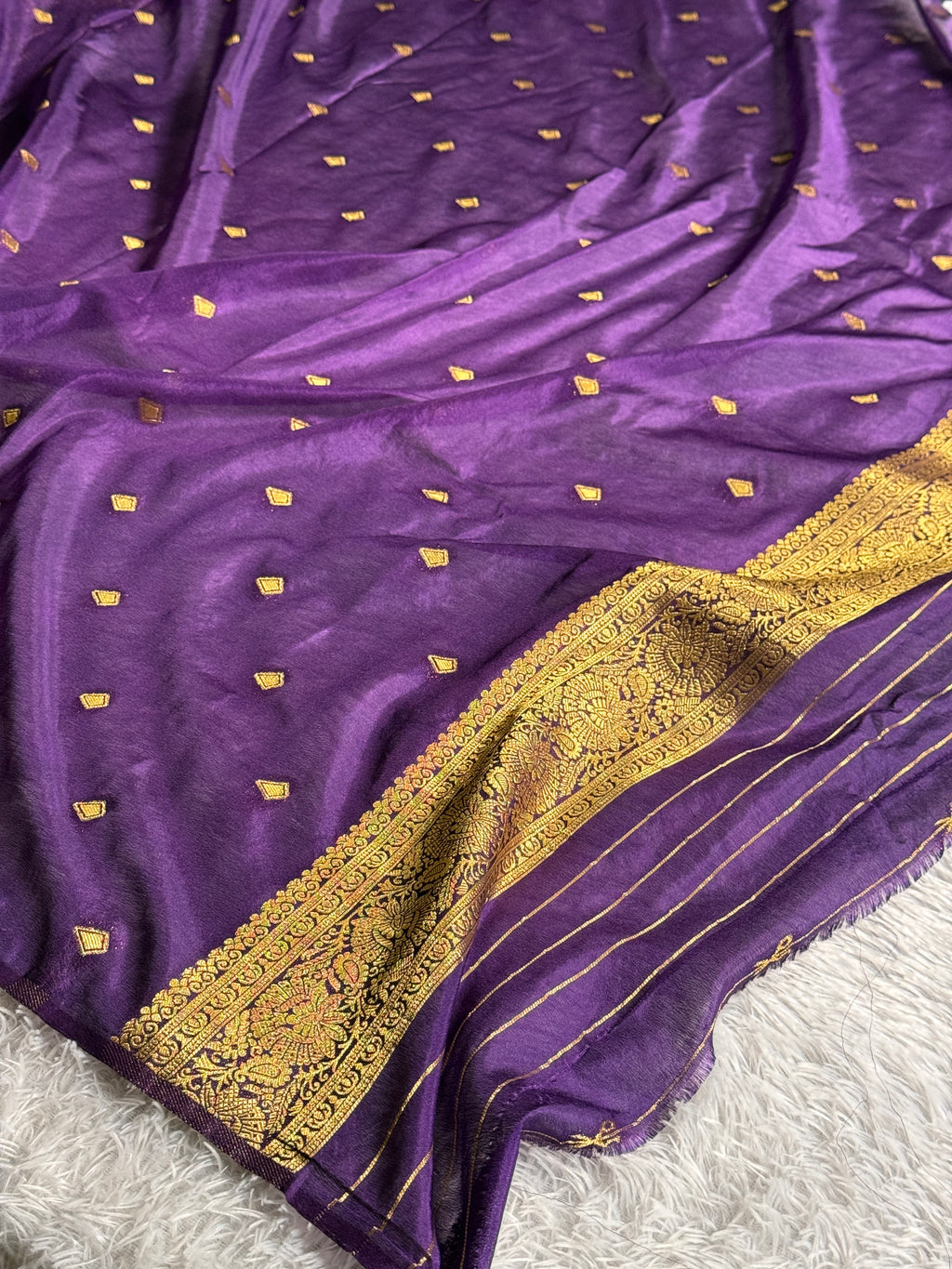 Crepe Georgette Silk Jaal Woven Banarasi Saree – SS51