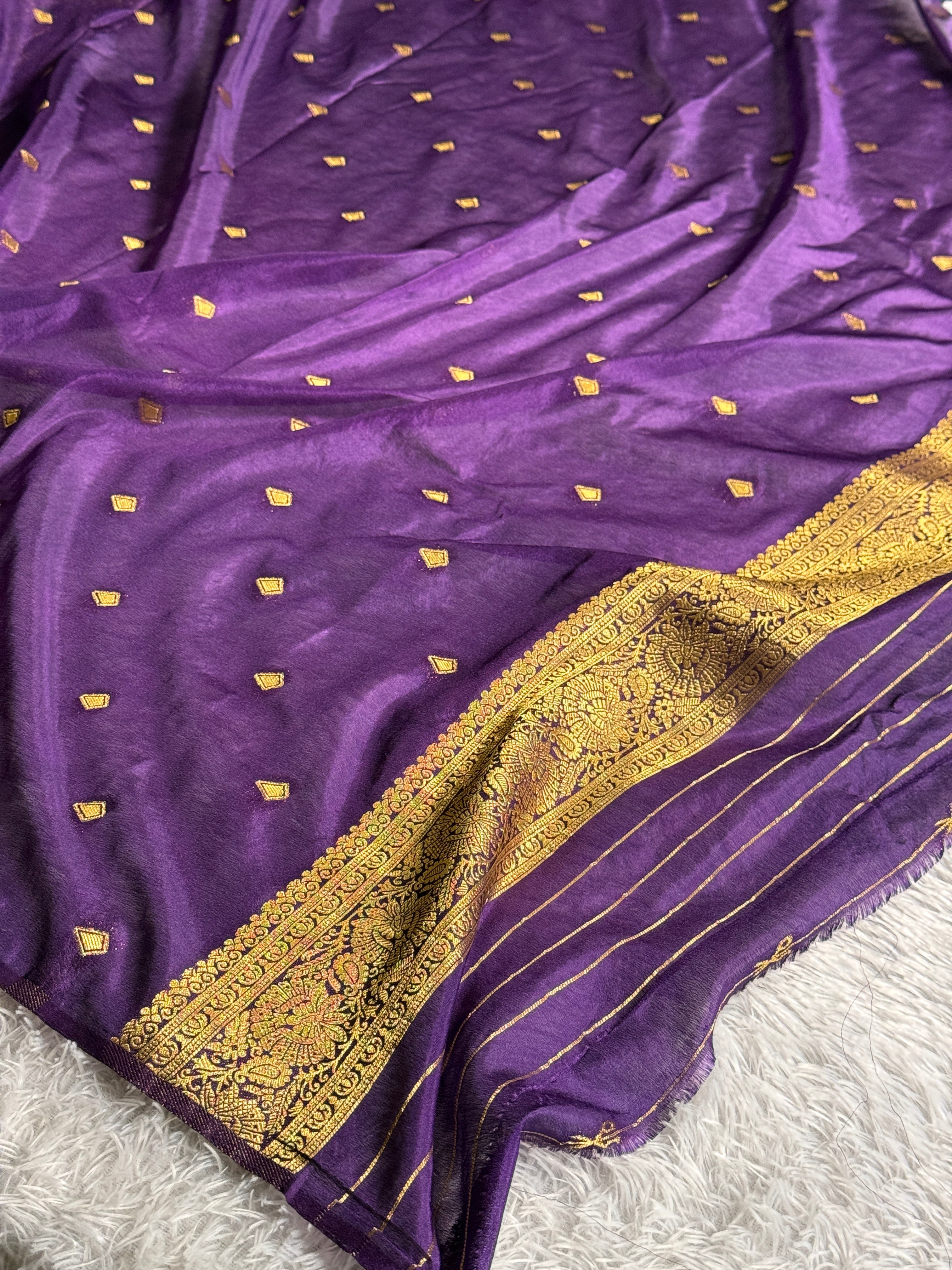 Crepe Georgette Silk Jaal Woven Banarasi Saree – SS51