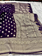 Banarsi Pure Natural Georgette Little flower Buti  Design VSG07