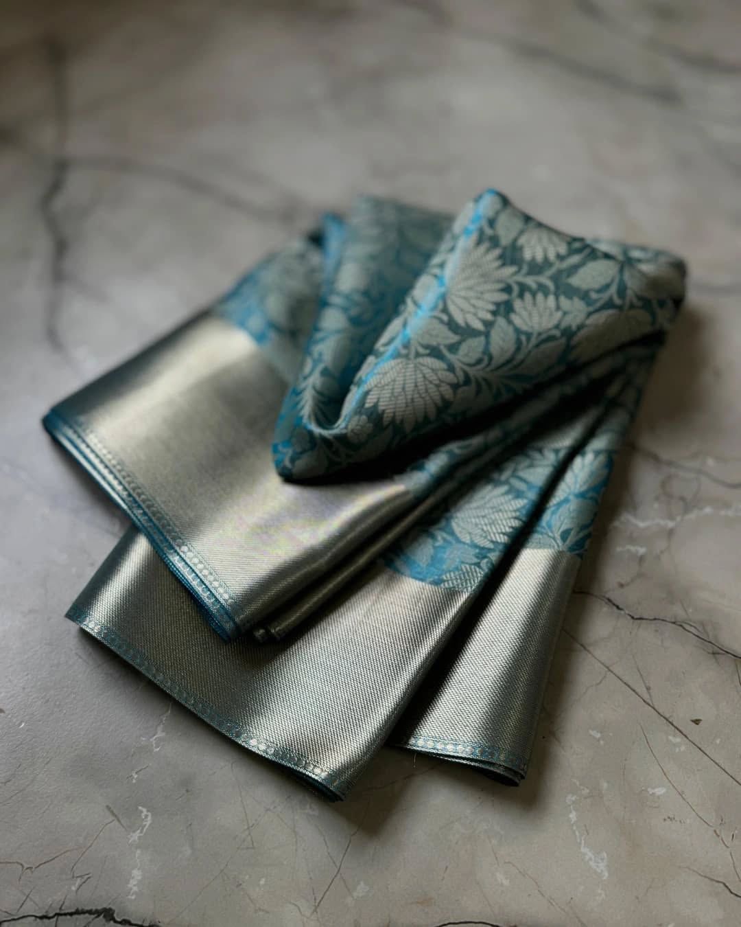 Light Blue Tissue silk Saree TS108