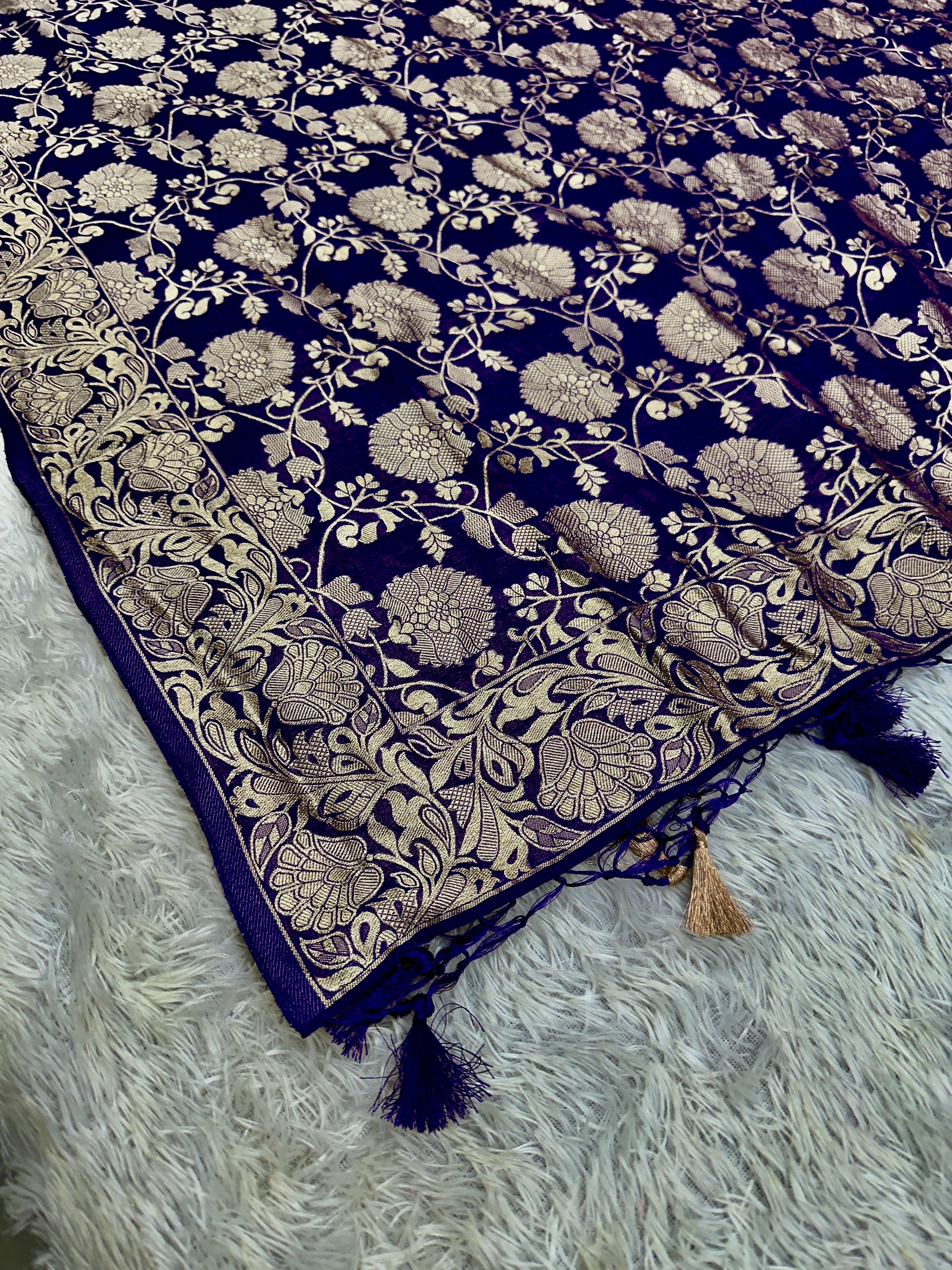 Banarasi Jacquard Zari Georgette Suit Dress – 3 Pc Set MSS22