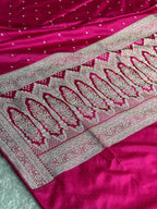 Rani Pink Mashru Kataan Silk Saree with All-Over Buta & Rich Zari Pallu – MKS836