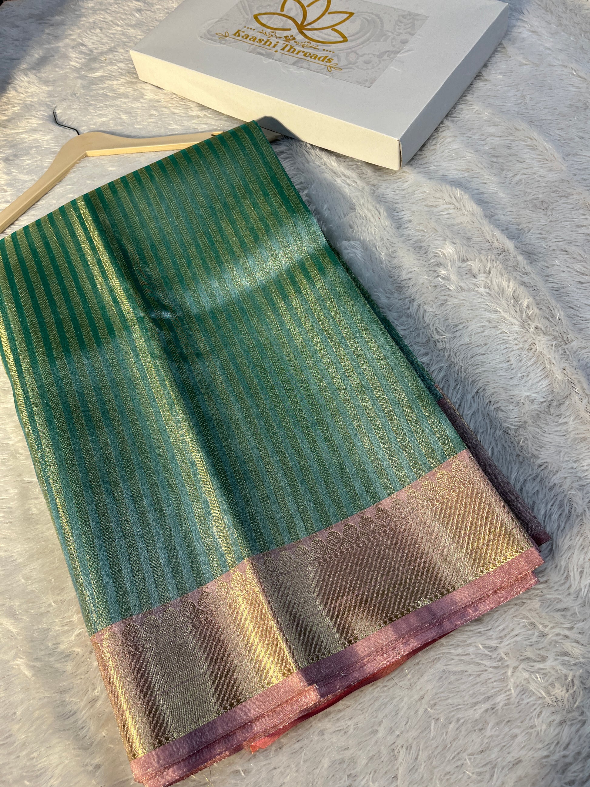 Tissue Silk Contrast pallu border Saree TS25