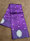 Purple Handloom Pure kataan Silk Border Boota Booti Saree