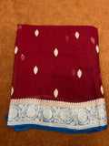 Contast Pure Khaddi Georgette Saree Handloom Banarasi Saree
