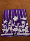 Purple Pure Modal Silk Strip Design Open Border Saree